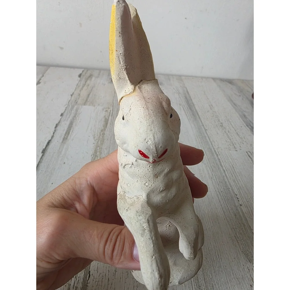 Antique Germany paper mache Easter AS IS bunny rabbit statue figurine decor